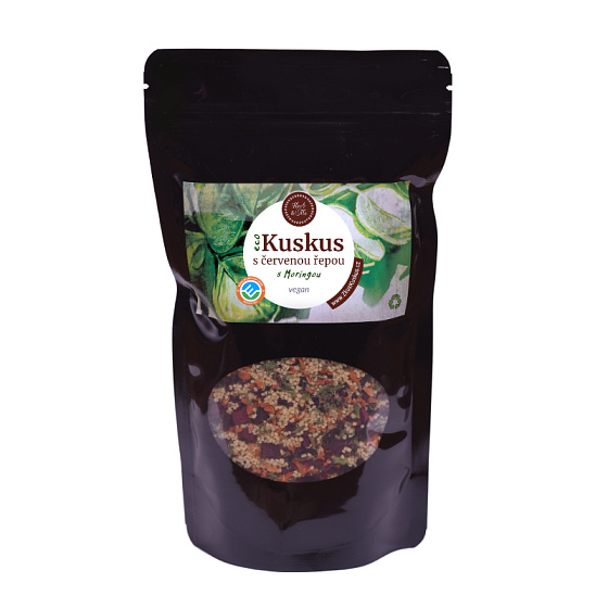 Kuskus s červenou řepou a moringou